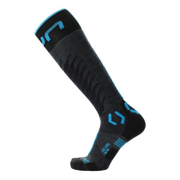 UYN MAN SKI ONE MERINO SOCKS Anthracite/Turquoise